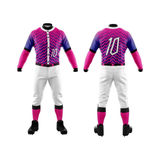 Custom Logo Button up Polyester Baseball & Softball Jerseys Breathable Sportswear with Sublimated Latest Trends