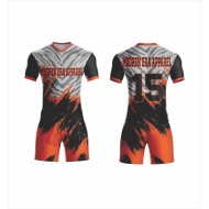 100% Polyester Men's Soccer Kit Custom Name Full Football Wear Sublimation T-shirt Jerseys Uniforms Set